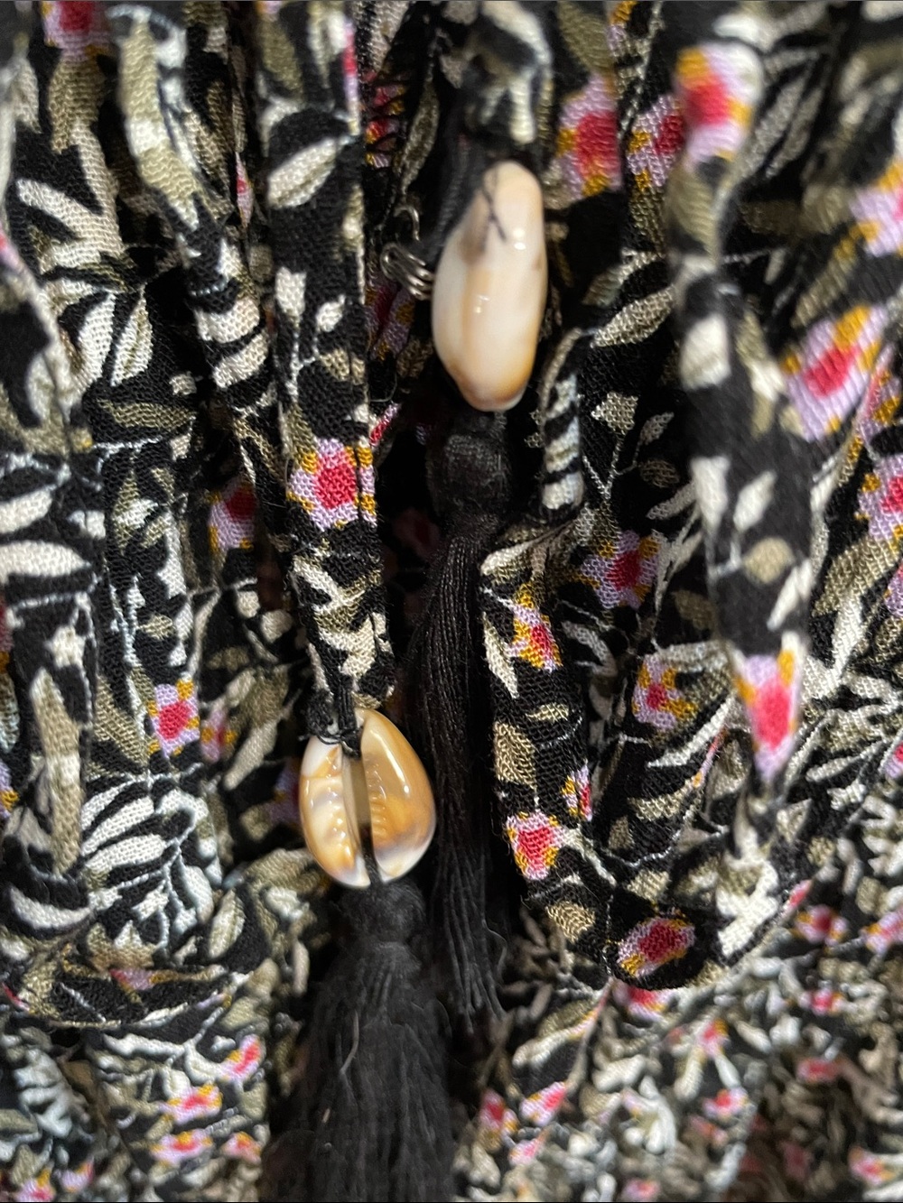 NATURAL LIFE Havana Nights Black Floral Ruffle-Tie Maxi Dress - Picture 12 of 17